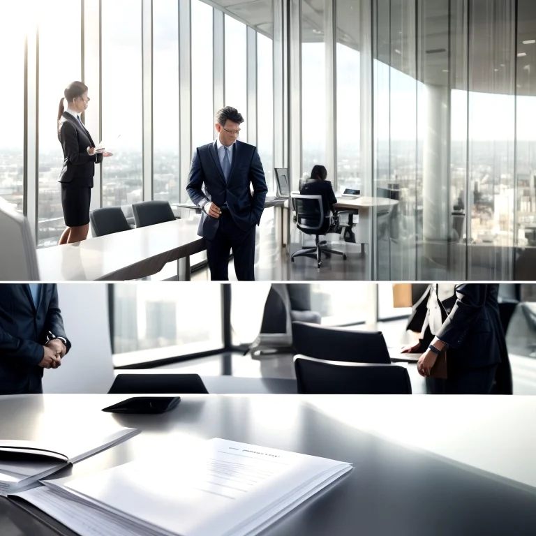 Business lawyers consulting in office